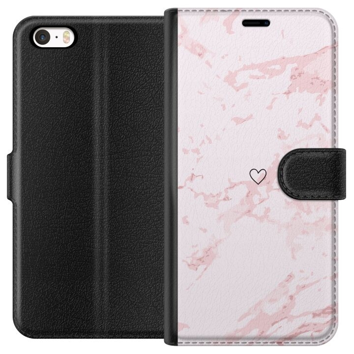 Plånboksfodral till Apple iPhone 5s med Rosa Hjärta motiv i gruppen SMARTPHONE & SURFPLATTOR / Mobilskydd / Apple / iPhone 5/5S/SE hos TP E-commerce Nordic AB (A51184)