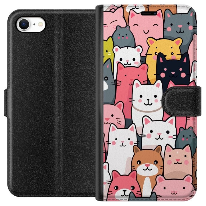Plånboksfodral till Apple iPhone 6 med Kattmönster motiv i gruppen SMARTPHONE & SURFPLATTOR / Mobilskydd / Apple / iPhone 6/6S hos TP E-commerce Nordic AB (A51223)