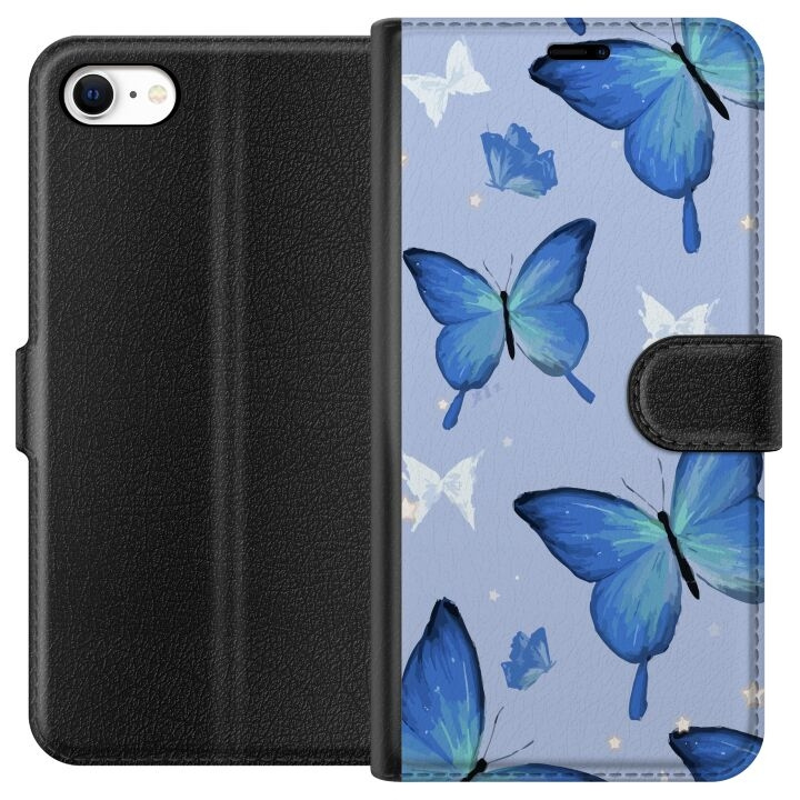 Plånboksfodral till Apple iPhone 6 med Blå fjärillar motiv i gruppen SMARTPHONE & SURFPLATTOR / Mobilskydd / Apple / iPhone 6/6S hos TP E-commerce Nordic AB (A51231)