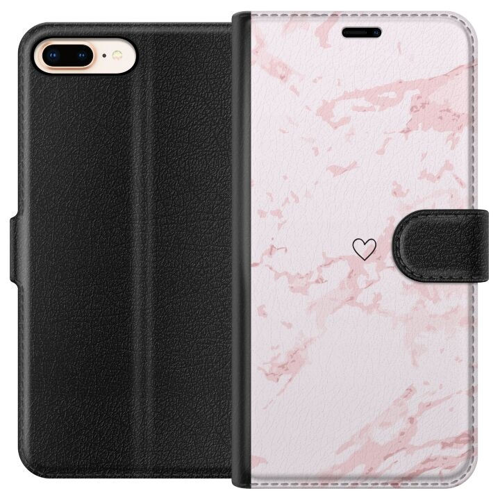 Plånboksfodral till Apple iPhone 7 Plus med Rosa Hjärta motiv i gruppen SMARTPHONE & SURFPLATTOR / Mobilskydd / Apple / iPhone 7 Plus hos TP E-commerce Nordic AB (A51454)