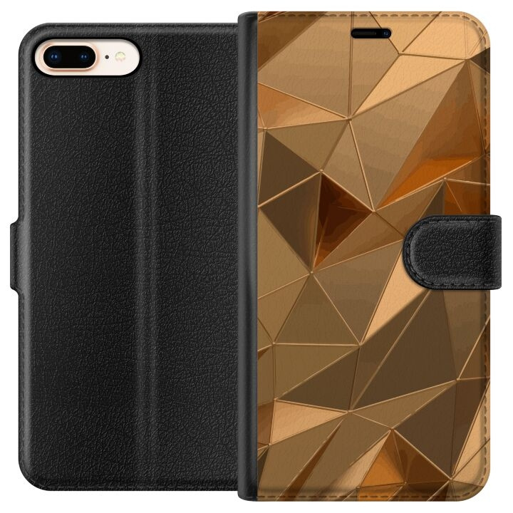 Plånboksfodral till Apple iPhone 7 Plus med 3D Guld motiv i gruppen SMARTPHONE & SURFPLATTOR / Mobilskydd / Apple / iPhone 7 Plus hos TP E-commerce Nordic AB (A51455)