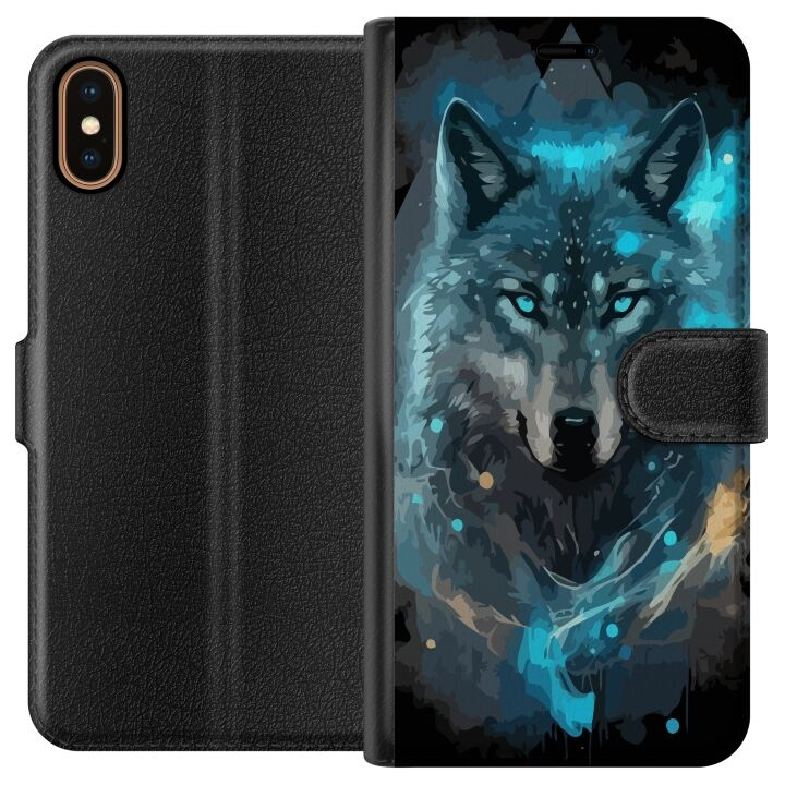 Plånboksfodral till Apple iPhone X med Varg motiv i gruppen SMARTPHONE & SURFPLATTOR / Mobilskydd / Apple / iPhone X/XS hos TP E-commerce Nordic AB (A51760)