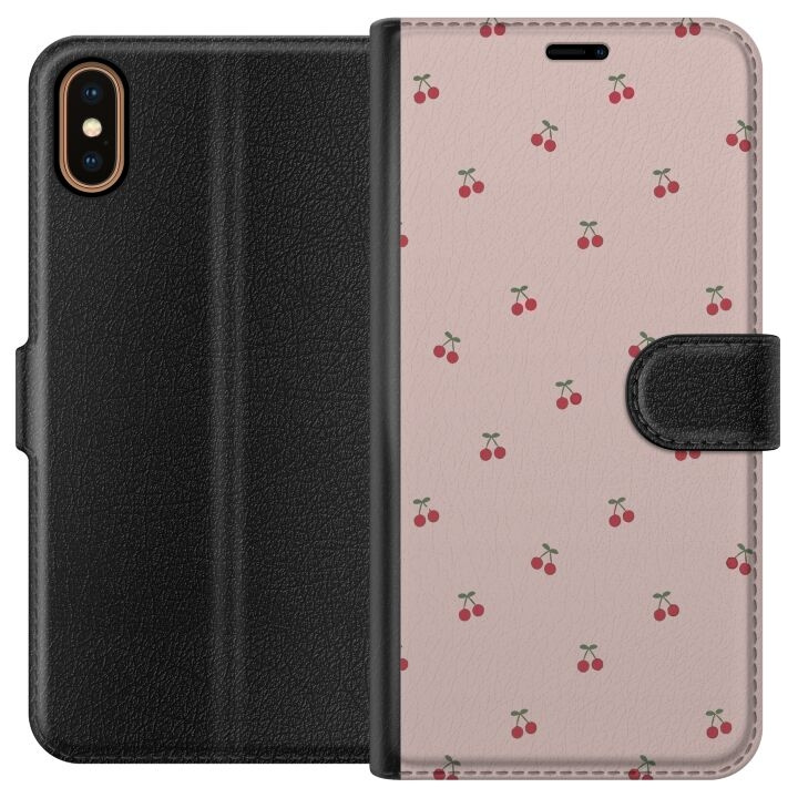 Plånboksfodral till Apple iPhone X med Körsbär motiv i gruppen SMARTPHONE & SURFPLATTOR / Mobilskydd / Apple / iPhone X/XS hos TP E-commerce Nordic AB (A51762)