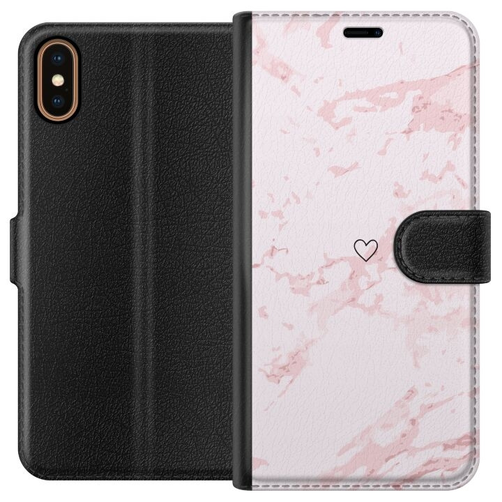 Plånboksfodral till Apple iPhone XS med Rosa Hjärta motiv i gruppen SMARTPHONE & SURFPLATTOR / Mobilskydd / Apple / iPhone X/XS hos TP E-commerce Nordic AB (A51886)