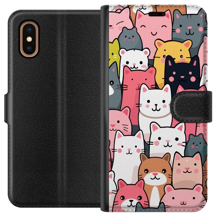Plånboksfodral till Apple iPhone XS Max med Kattmönster motiv i gruppen SMARTPHONE & SURFPLATTOR / Mobilskydd / Apple / iPhone XS Max / Fodral hos TP E-commerce Nordic AB (A51925)