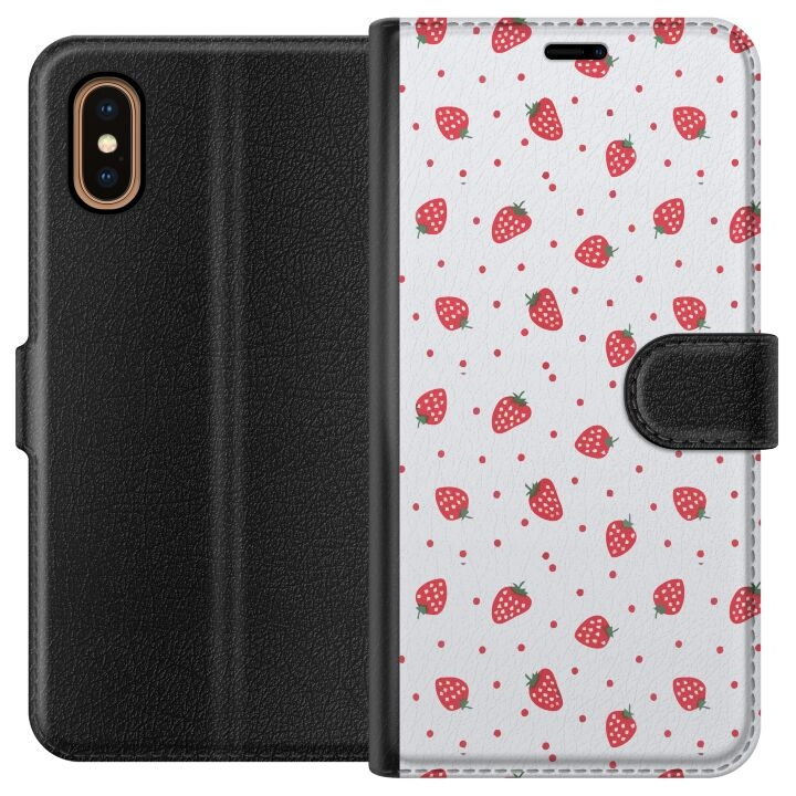 Plånboksfodral till Apple iPhone XS Max med Jordgubbar motiv i gruppen SMARTPHONE & SURFPLATTOR / Mobilskydd / Apple / iPhone XS Max hos TP E-commerce Nordic AB (A51934)
