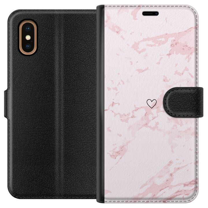 Plånboksfodral till Apple iPhone XS Max med Rosa Hjärta motiv i gruppen SMARTPHONE & SURFPLATTOR / Mobilskydd / Apple / iPhone XS Max hos TP E-commerce Nordic AB (A51940)