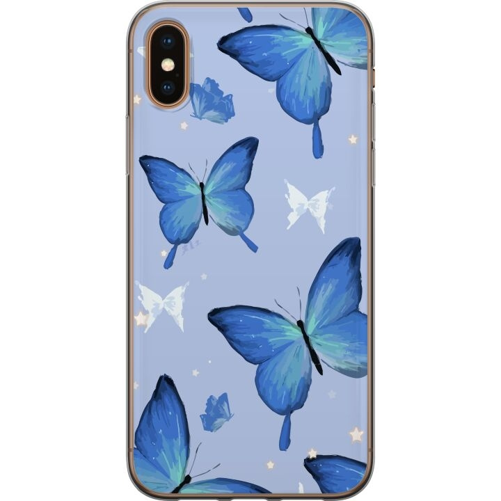 Mobilskal till Apple iPhone XS Max med Blå fjärillar motiv i gruppen SMARTPHONE & SURFPLATTOR / Mobilskydd / Apple / iPhone XS Max hos TP E-commerce Nordic AB (A51960)