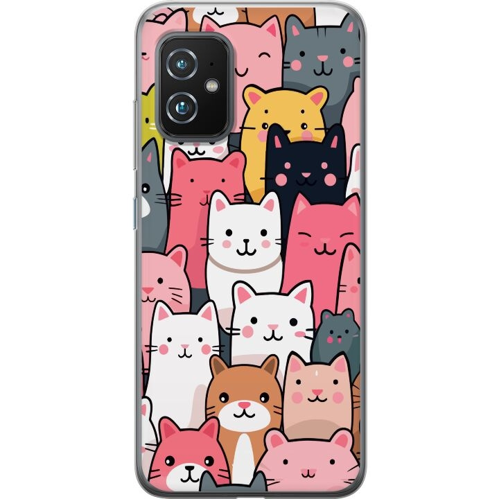 Mobilskal till Asus Zenfone 8 med Kattmönster motiv i gruppen SMARTPHONE & SURFPLATTOR / Mobilskydd / Asus hos TP E-commerce Nordic AB (A52033)