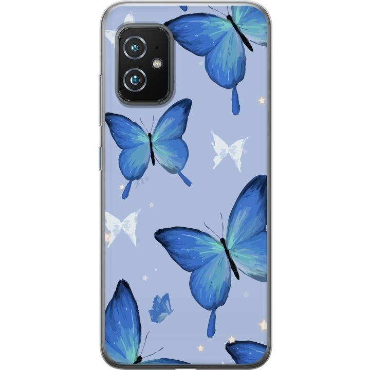 Mobilskal till Asus Zenfone 8 med Blå fjärillar motiv i gruppen SMARTPHONE & SURFPLATTOR / Mobilskydd / Asus hos TP E-commerce Nordic AB (A52041)