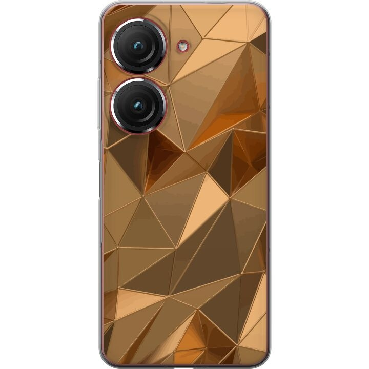 Mobilskal till Asus Zenfone 9 med 3D Guld motiv i gruppen SMARTPHONE & SURFPLATTOR / Mobilskydd / Asus hos TP E-commerce Nordic AB (A52076)