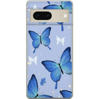 Mobilskal till Google Pixel 7 med Blå fjärillar motiv