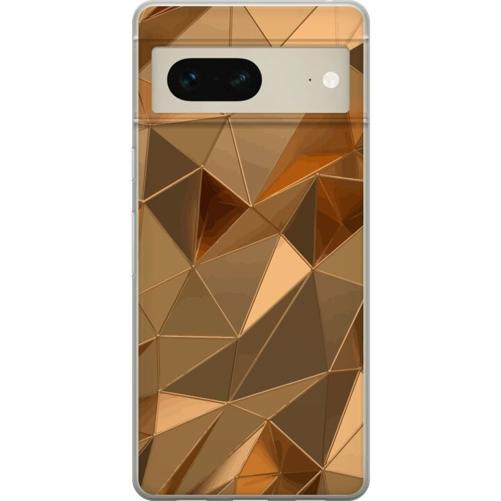 Mobilskal till Google Pixel 7 med 3D Guld motiv i gruppen SMARTPHONE & SURFPLATTOR / Mobilskydd / Google hos TP E-commerce Nordic AB (A52211)