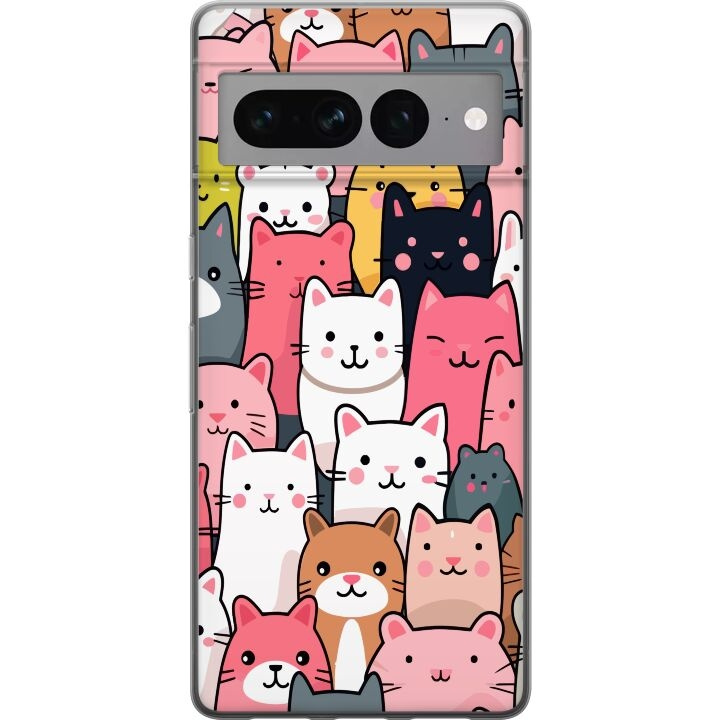 Mobilskal till Google Pixel 7 Pro med Kattmönster motiv i gruppen SMARTPHONE & SURFPLATTOR / Mobilskydd / Google hos TP E-commerce Nordic AB (A52276)