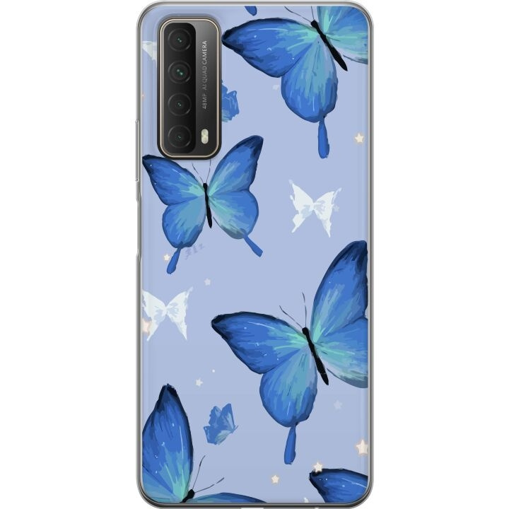 Mobilskal till Huawei P smart 2021 med Blå fjärillar motiv i gruppen SMARTPHONE & SURFPLATTOR / Mobilskydd / Huawei/Honor hos TP E-commerce Nordic AB (A52716)