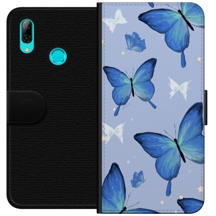 Plånboksfodral till Huawei P smart 2019 med Blå fjärillar motiv i gruppen SMARTPHONE & SURFPLATTOR / Mobilskydd / Huawei/Honor hos TP E-commerce Nordic AB (A52743)