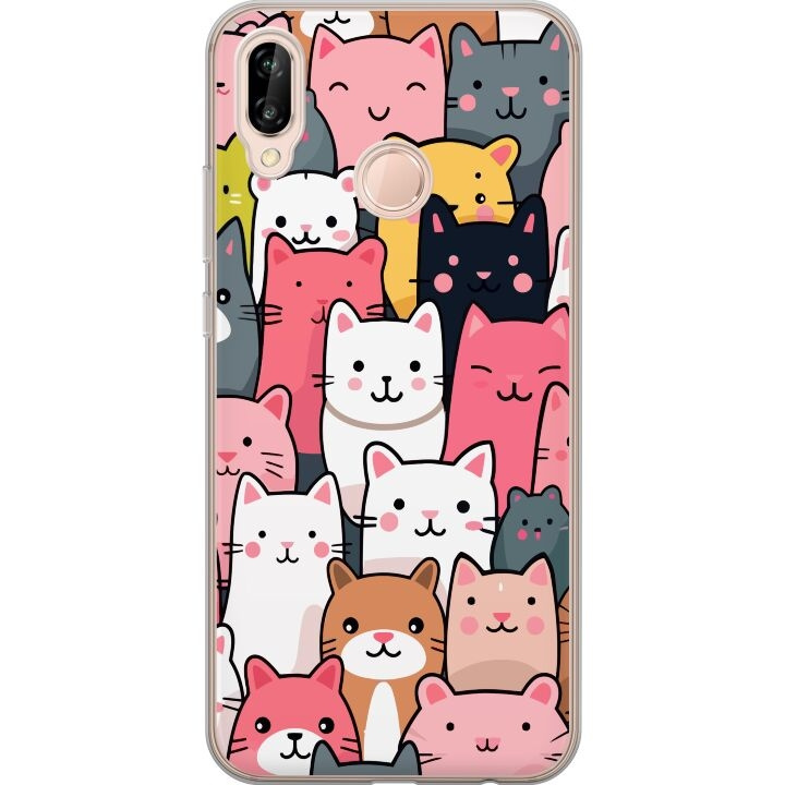 Mobilskal till Huawei P20 lite med Kattmönster motiv i gruppen SMARTPHONE & SURFPLATTOR / Mobilskydd / Huawei/Honor hos TP E-commerce Nordic AB (A53086)