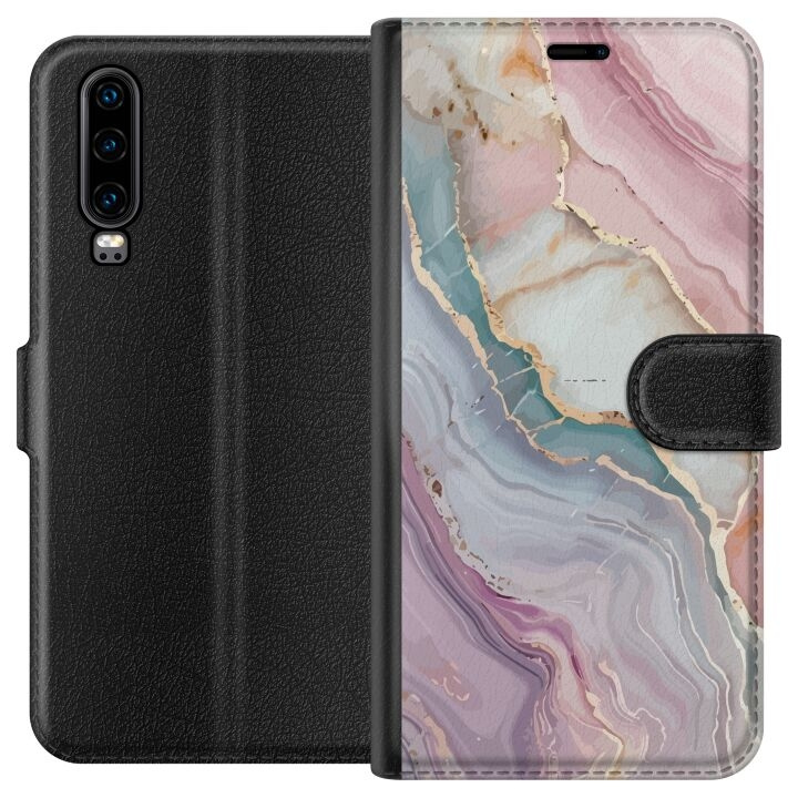 Plånboksfodral till Huawei P30 med Marmor motiv i gruppen SMARTPHONE & SURFPLATTOR / Mobilskydd / Huawei/Honor hos TP E-commerce Nordic AB (A53181)