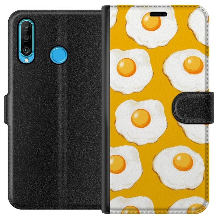 Plånboksfodral till Huawei P30 lite med Stekt ägg motiv i gruppen SMARTPHONE & SURFPLATTOR / Mobilskydd / Huawei/Honor hos TP E-commerce Nordic AB (A53215)