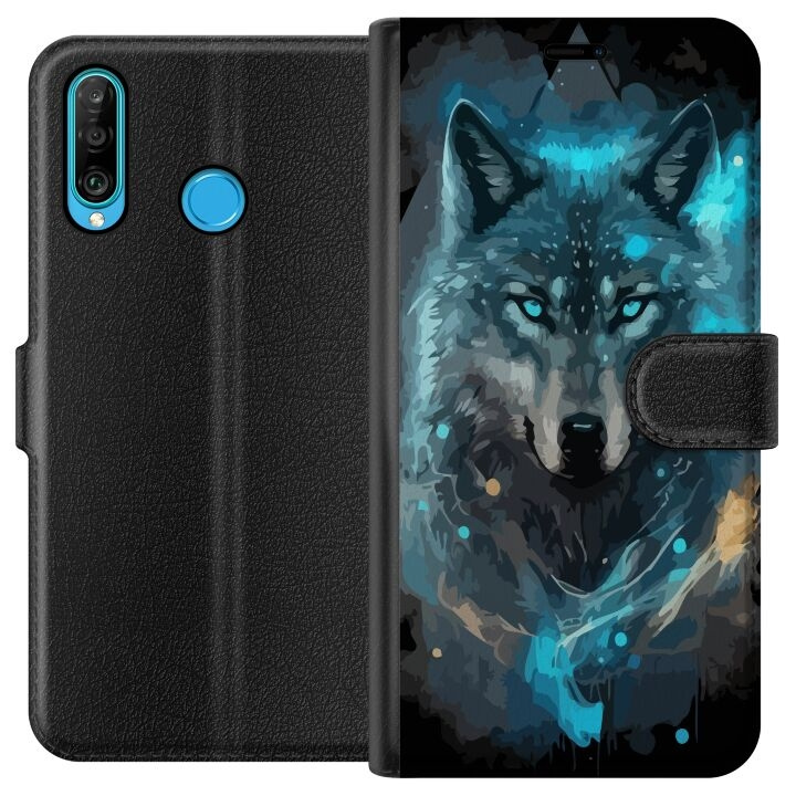 Plånboksfodral till Huawei P30 lite med Varg motiv i gruppen SMARTPHONE & SURFPLATTOR / Mobilskydd / Huawei/Honor hos TP E-commerce Nordic AB (A53218)