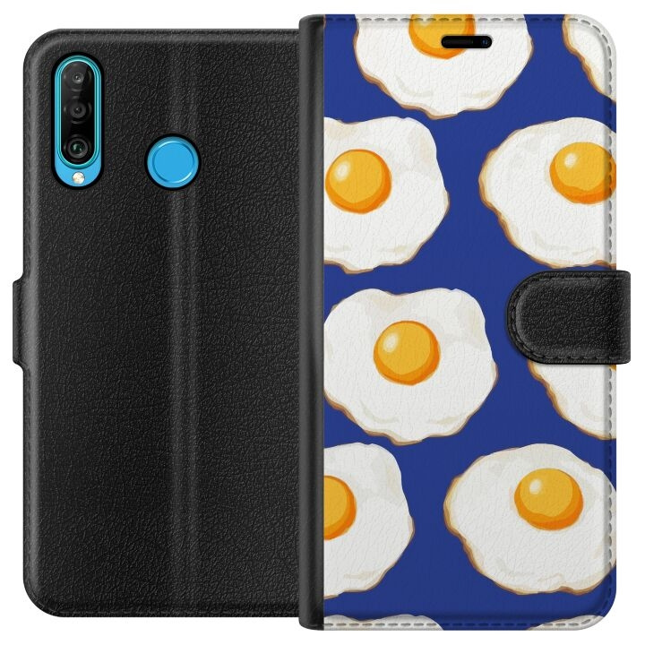 Plånboksfodral till Huawei P30 lite med Stekta ägg motiv i gruppen SMARTPHONE & SURFPLATTOR / Mobilskydd / Huawei/Honor hos TP E-commerce Nordic AB (A53219)
