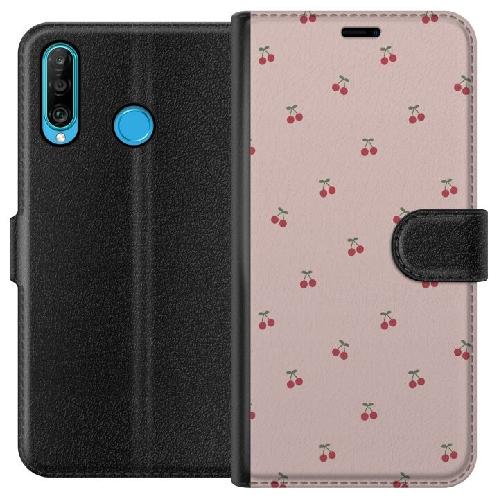 Plånboksfodral till Huawei P30 lite med Körsbär motiv i gruppen SMARTPHONE & SURFPLATTOR / Mobilskydd / Huawei/Honor hos TP E-commerce Nordic AB (A53220)