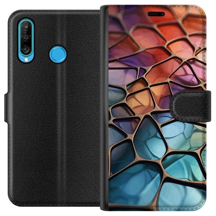 Plånboksfodral till Huawei P30 lite med Metalliskt mönster motiv i gruppen SMARTPHONE & SURFPLATTOR / Mobilskydd / Huawei/Honor hos TP E-commerce Nordic AB (A53223)