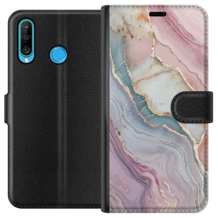 Plånboksfodral till Huawei P30 lite med Marmor motiv i gruppen SMARTPHONE & SURFPLATTOR / Mobilskydd / Huawei/Honor hos TP E-commerce Nordic AB (A53235)
