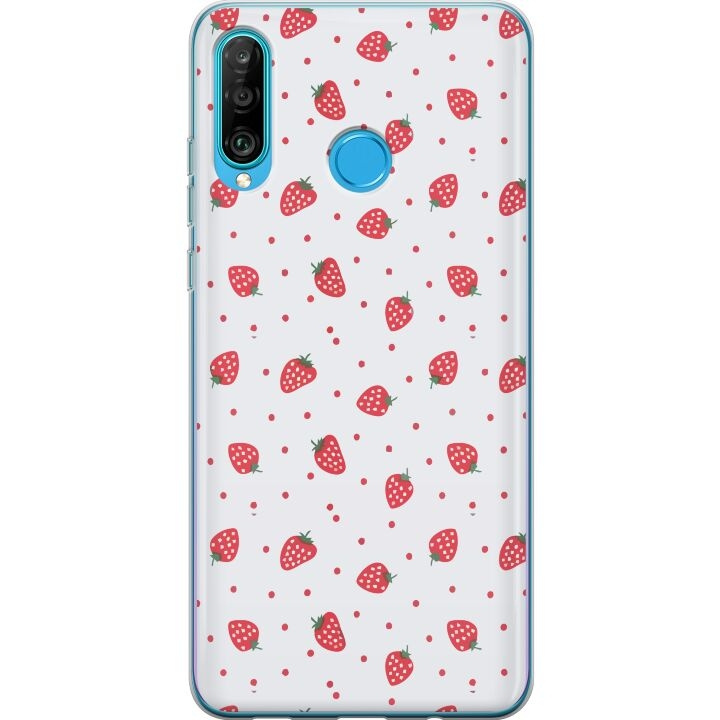 Mobilskal till Huawei P30 lite med Jordgubbar motiv i gruppen SMARTPHONE & SURFPLATTOR / Mobilskydd / Huawei/Honor hos TP E-commerce Nordic AB (A53257)