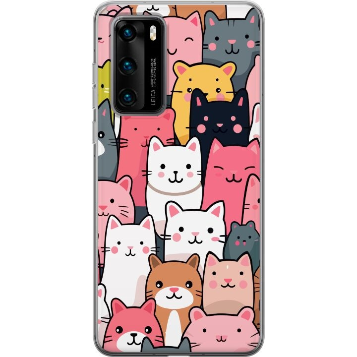 Mobilskal till Huawei P40 med Kattmönster motiv i gruppen SMARTPHONE & SURFPLATTOR / Mobilskydd / Huawei/Honor hos TP E-commerce Nordic AB (A53356)
