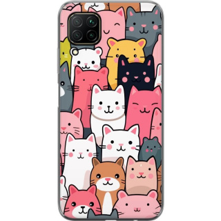 Mobilskal till Huawei P40 lite med Kattmönster motiv