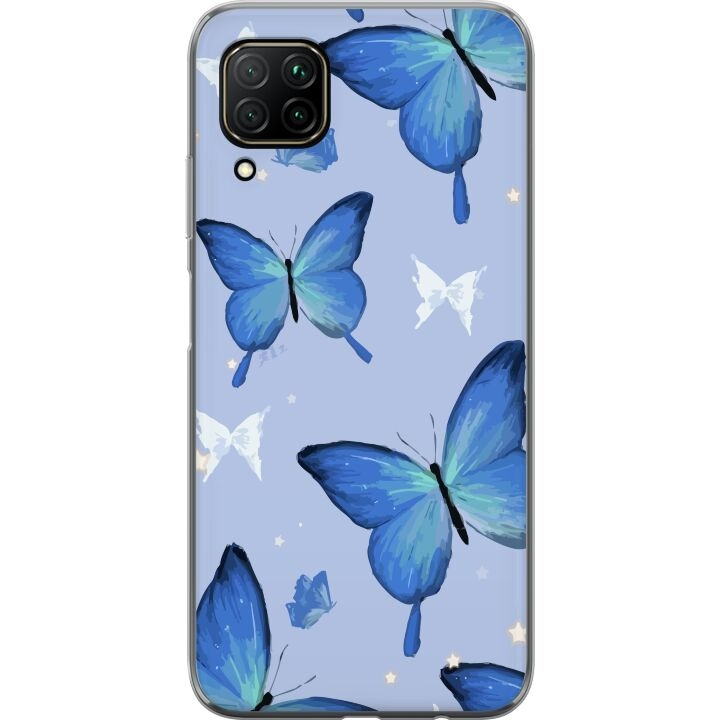 Mobilskal till Huawei P40 lite med Blå fjärillar motiv i gruppen SMARTPHONE & SURFPLATTOR / Mobilskydd / Huawei/Honor hos TP E-commerce Nordic AB (A53418)