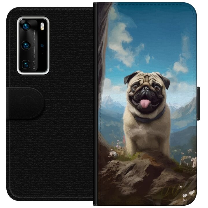 Plånboksfodral till Huawei P40 Pro med Glad Hund motiv i gruppen SMARTPHONE & SURFPLATTOR / Mobilskydd / Huawei/Honor hos TP E-commerce Nordic AB (A53528)