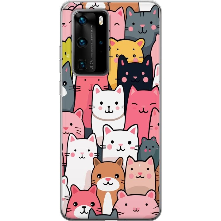 Mobilskal till Huawei P40 Pro med Kattmönster motiv i gruppen SMARTPHONE & SURFPLATTOR / Mobilskydd / Huawei/Honor hos TP E-commerce Nordic AB (A53545)