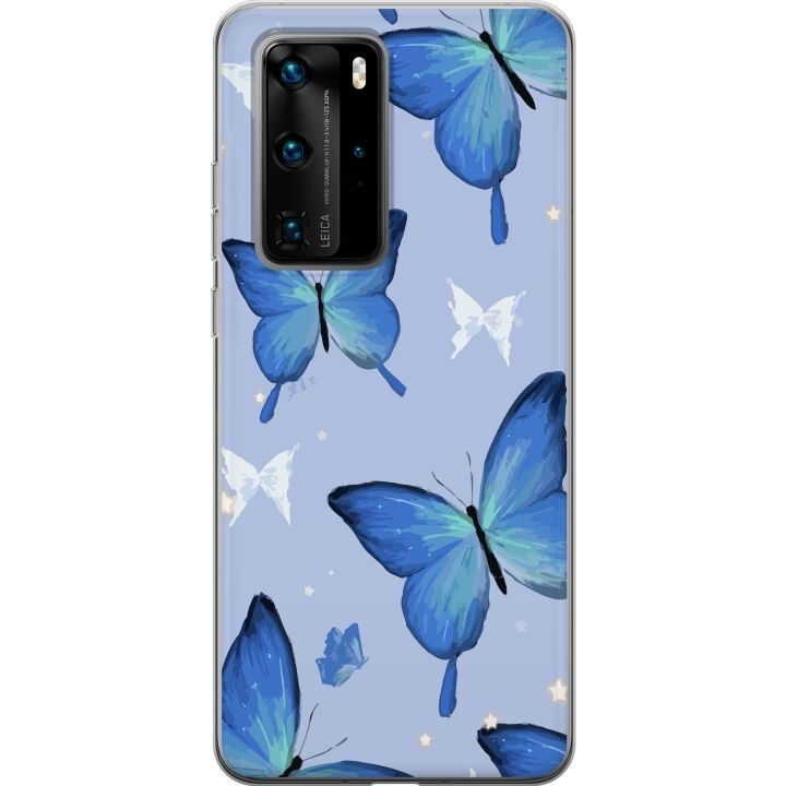 Mobilskal till Huawei P40 Pro med Blå fjärillar motiv i gruppen SMARTPHONE & SURFPLATTOR / Mobilskydd / Huawei/Honor hos TP E-commerce Nordic AB (A53553)