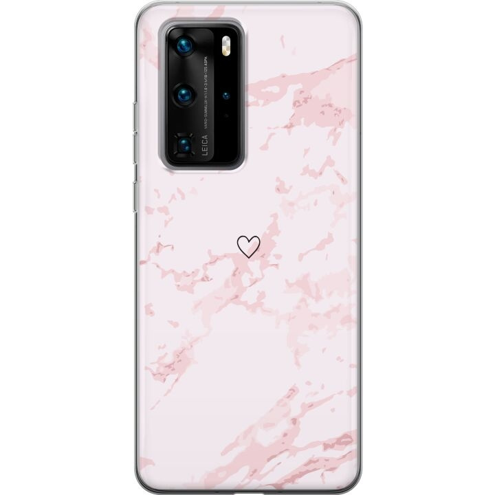 Mobilskal till Huawei P40 Pro med Rosa Hjärta motiv i gruppen SMARTPHONE & SURFPLATTOR / Mobilskydd / Huawei/Honor hos TP E-commerce Nordic AB (A53560)