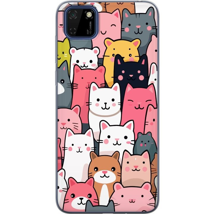 Mobilskal till Huawei Y5p med Kattmönster motiv i gruppen SMARTPHONE & SURFPLATTOR / Mobilskydd / Huawei/Honor hos TP E-commerce Nordic AB (A53705)