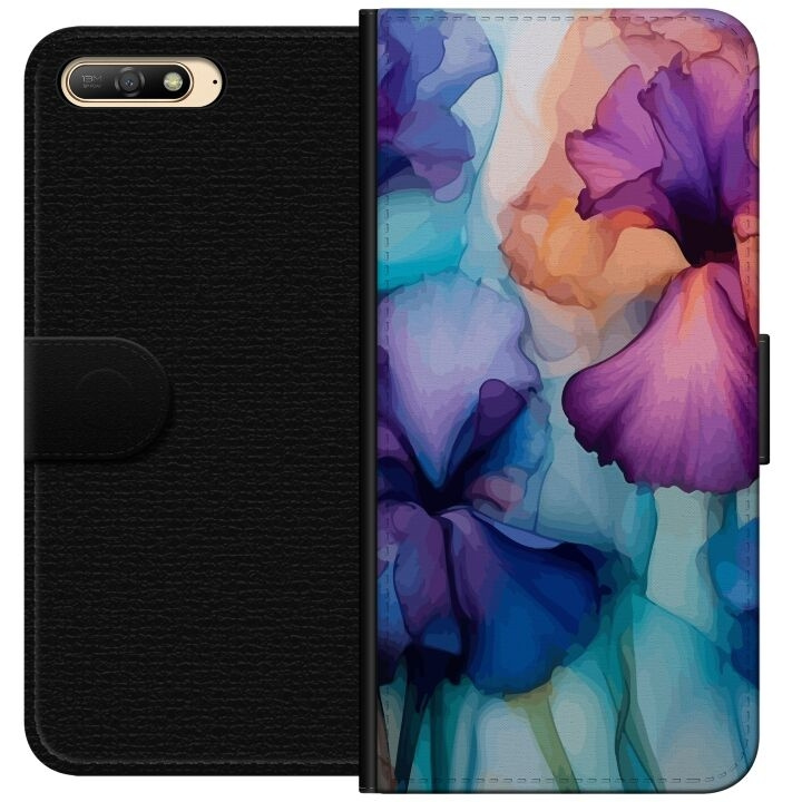 Plånboksfodral till Huawei Y6 (2018) med Magiska blommor motiv i gruppen SMARTPHONE & SURFPLATTOR / Mobilskydd / Huawei/Honor hos TP E-commerce Nordic AB (A53727)