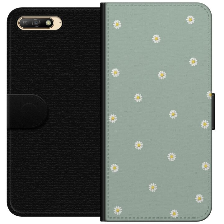 Plånboksfodral till Huawei Y6 (2018) med Prästkragar motiv i gruppen SMARTPHONE & SURFPLATTOR / Mobilskydd / Huawei/Honor hos TP E-commerce Nordic AB (A53728)