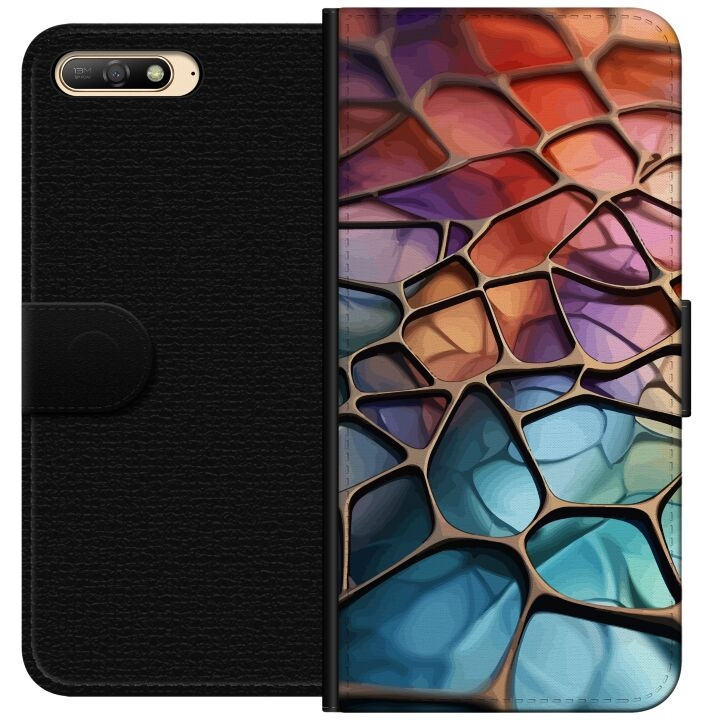 Plånboksfodral till Huawei Y6 (2018) med Metalliskt mönster motiv i gruppen SMARTPHONE & SURFPLATTOR / Mobilskydd / Huawei/Honor hos TP E-commerce Nordic AB (A53734)
