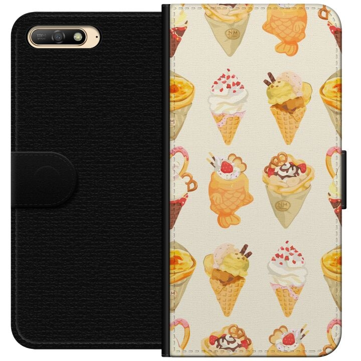 Plånboksfodral till Huawei Y6 (2018) med Glassigt motiv i gruppen SMARTPHONE & SURFPLATTOR / Mobilskydd / Huawei/Honor hos TP E-commerce Nordic AB (A53735)