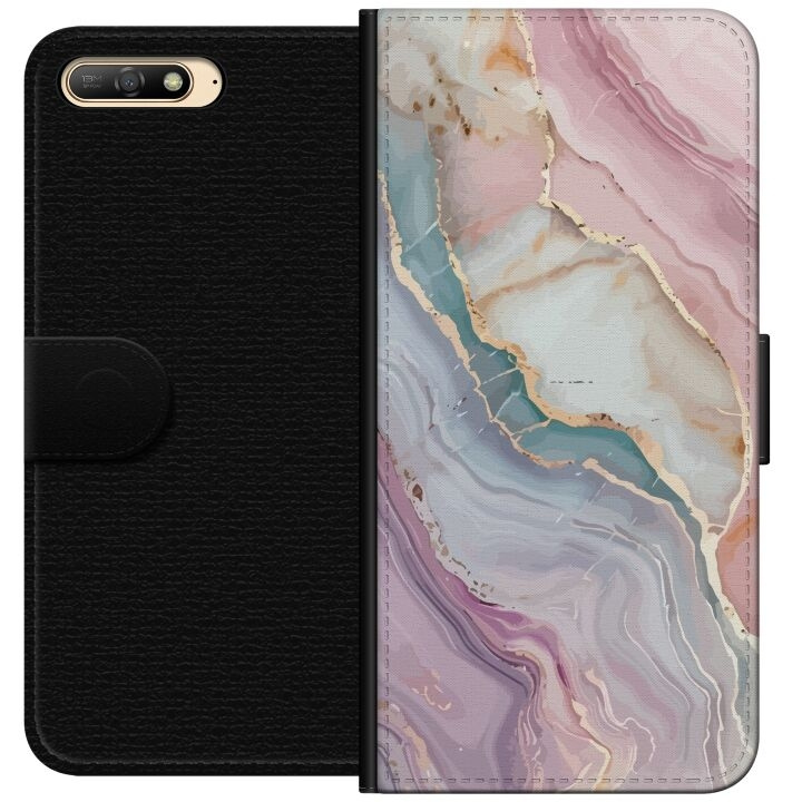 Plånboksfodral till Huawei Y6 (2018) med Marmor motiv i gruppen SMARTPHONE & SURFPLATTOR / Mobilskydd / Huawei/Honor hos TP E-commerce Nordic AB (A53746)