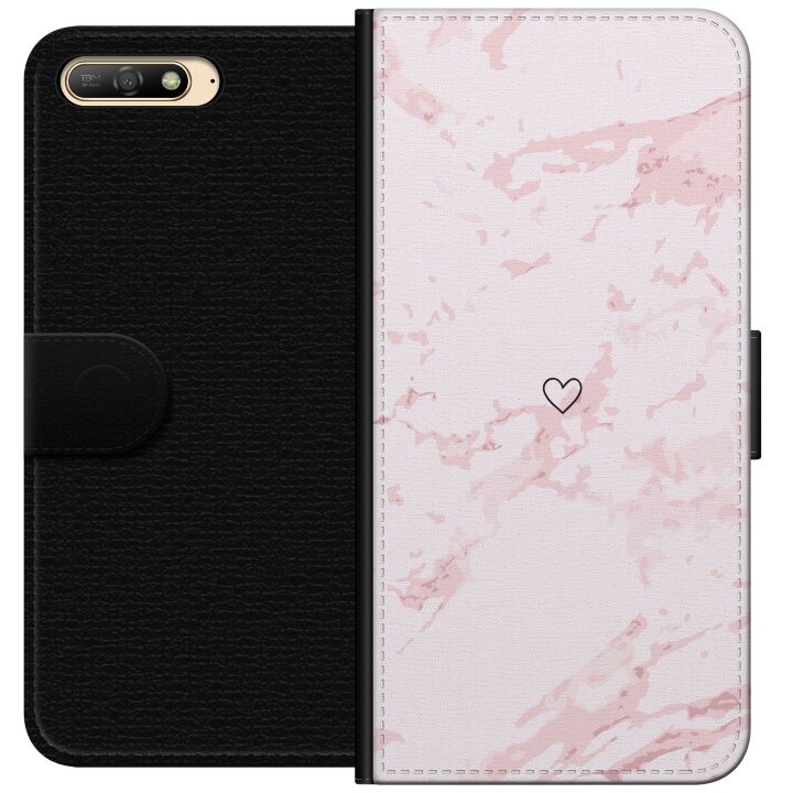 Plånboksfodral till Huawei Y6 (2018) med Rosa Hjärta motiv i gruppen SMARTPHONE & SURFPLATTOR / Mobilskydd / Huawei/Honor hos TP E-commerce Nordic AB (A53747)