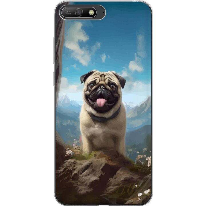 Mobilskal till Huawei Y6 (2018) med Glad Hund motiv i gruppen SMARTPHONE & SURFPLATTOR / Mobilskydd / Huawei/Honor hos TP E-commerce Nordic AB (A53769)