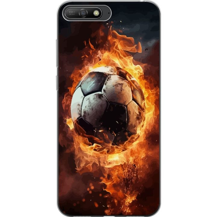 Mobilskal till Huawei Y6 (2018) med Fotboll motiv i gruppen SMARTPHONE & SURFPLATTOR / Mobilskydd / Huawei/Honor hos TP E-commerce Nordic AB (A53771)