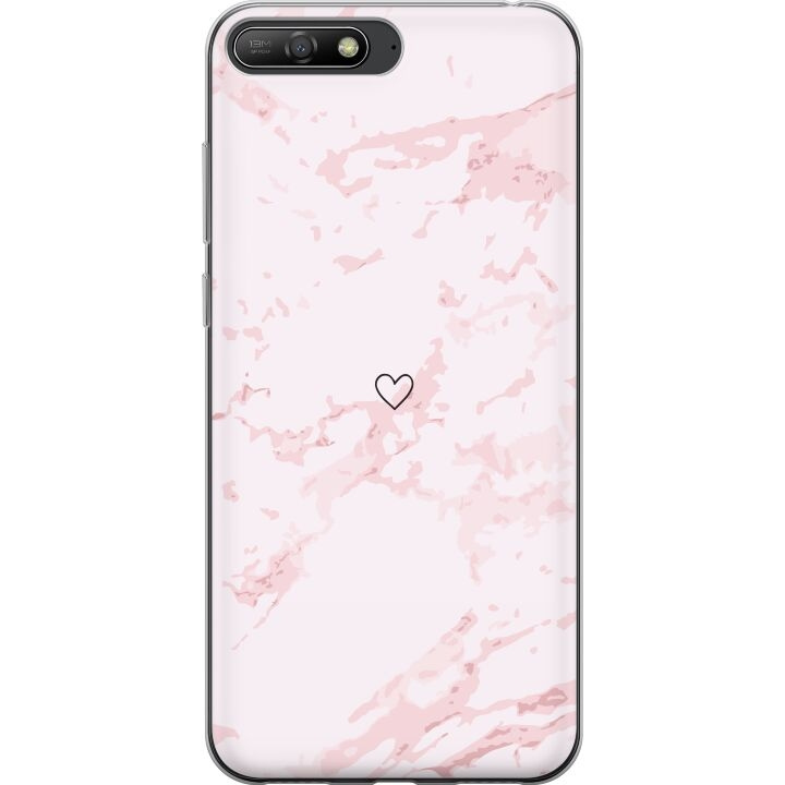 Mobilskal till Huawei Y6 (2018) med Rosa Hjärta motiv i gruppen SMARTPHONE & SURFPLATTOR / Mobilskydd / Huawei/Honor hos TP E-commerce Nordic AB (A53773)