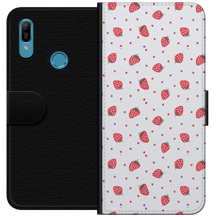 Plånboksfodral till Huawei Y6 (2019) med Jordgubbar motiv i gruppen SMARTPHONE & SURFPLATTOR / Mobilskydd / Huawei/Honor hos TP E-commerce Nordic AB (A53794)