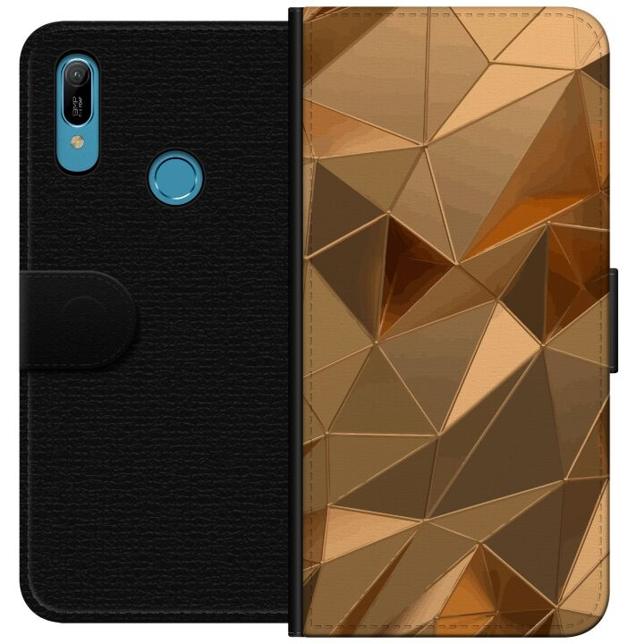 Plånboksfodral till Huawei Y6 (2019) med 3D Guld motiv i gruppen SMARTPHONE & SURFPLATTOR / Mobilskydd / Huawei/Honor hos TP E-commerce Nordic AB (A53801)