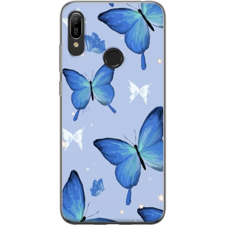 Mobilskal till Huawei Y6 (2019) med Blå fjärillar motiv i gruppen SMARTPHONE & SURFPLATTOR / Mobilskydd / Huawei/Honor hos TP E-commerce Nordic AB (A53820)