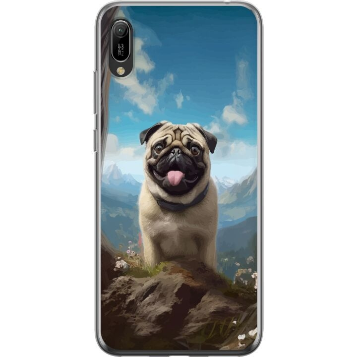 Mobilskal till Huawei Y6 Pro (2019) med Glad Hund motiv i gruppen SMARTPHONE & SURFPLATTOR / Mobilskydd / Huawei/Honor hos TP E-commerce Nordic AB (A53874)